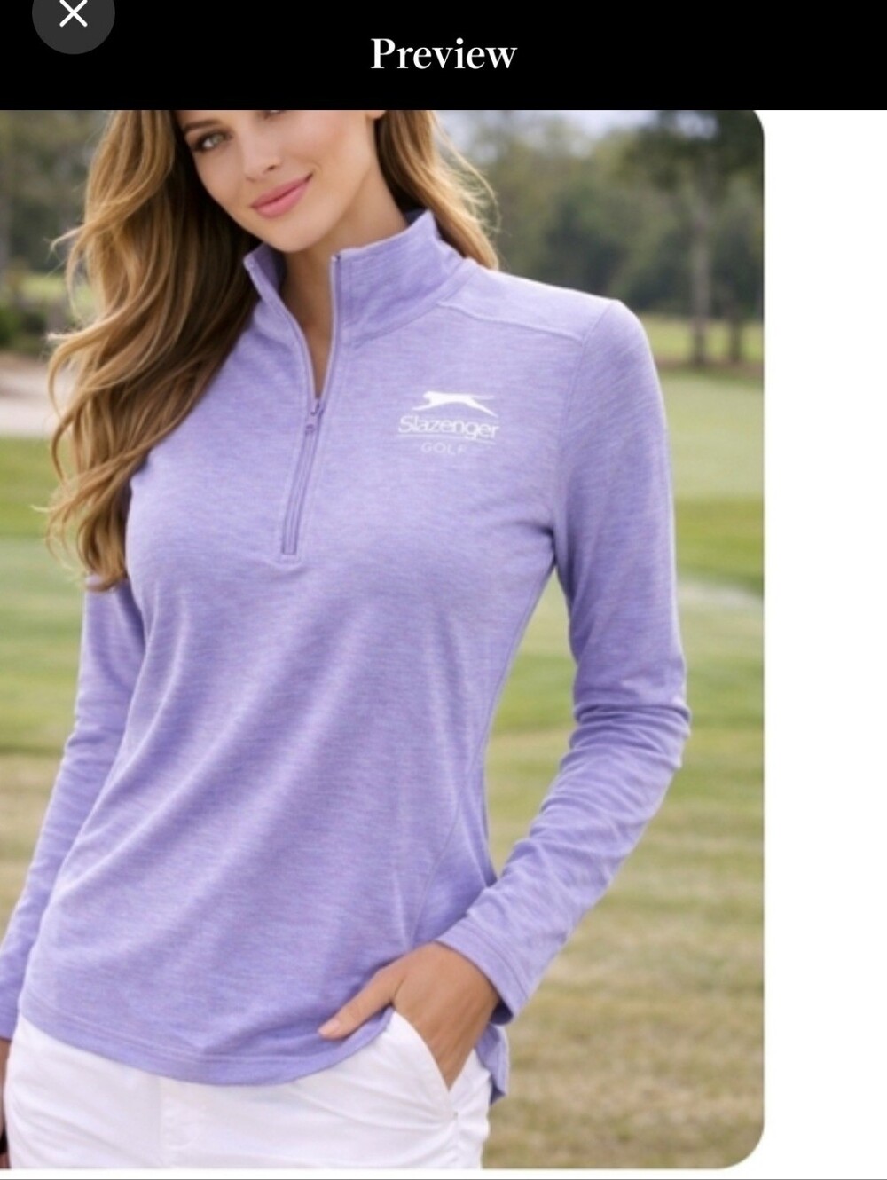 Slazenger Golf Lavender Quarter Zip Women's Medium Lightweight‎ Performance